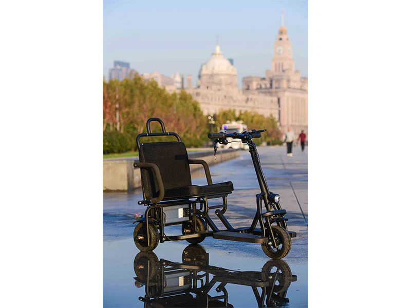 Foldable 3 wheel electric scooter mobility scooter black - Image 6