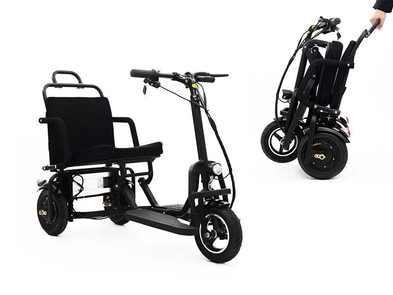 Foldable 3 wheel electric scooter mobility scooter black - Image 9