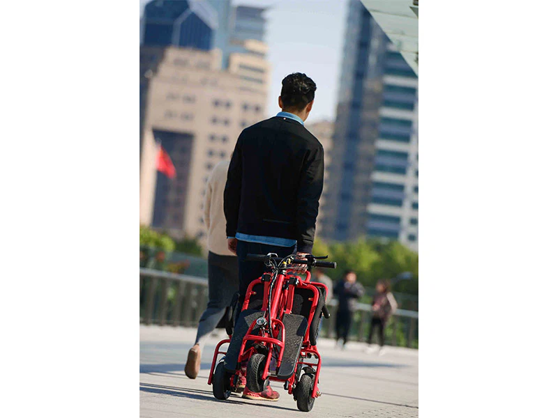 Foldable 3 wheel electric scooter mobility scooter Red - Image 14
