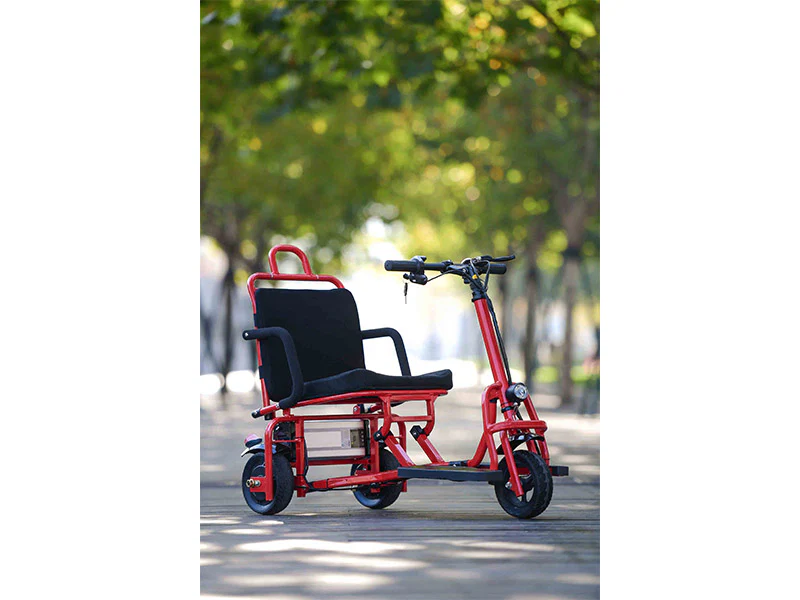 Foldable 3 wheel electric scooter mobility scooter Red - Image 5