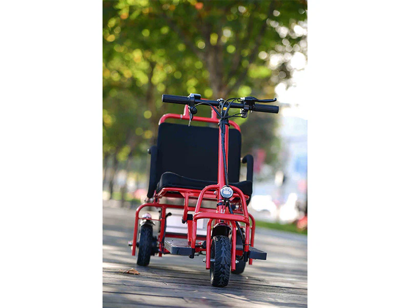 Foldable 3 wheel electric scooter mobility scooter Red - Image 9