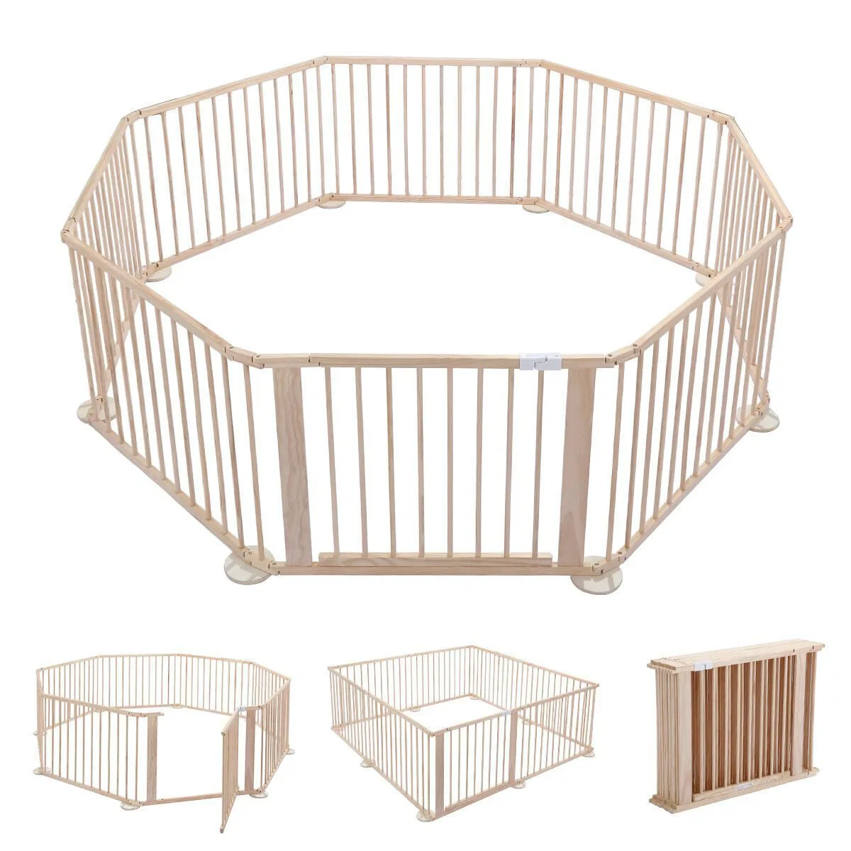 8PC WOODEN BABY PLAYPEN - Image 3
