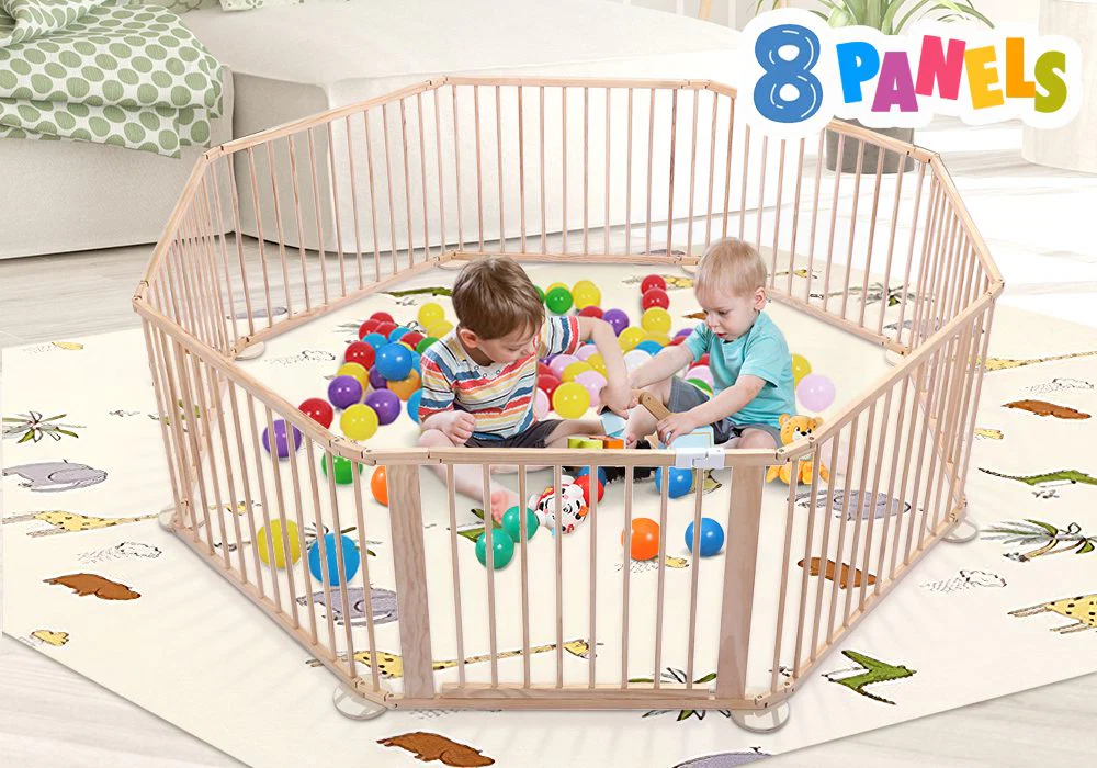 8PC WOODEN BABY PLAYPEN - Image 6