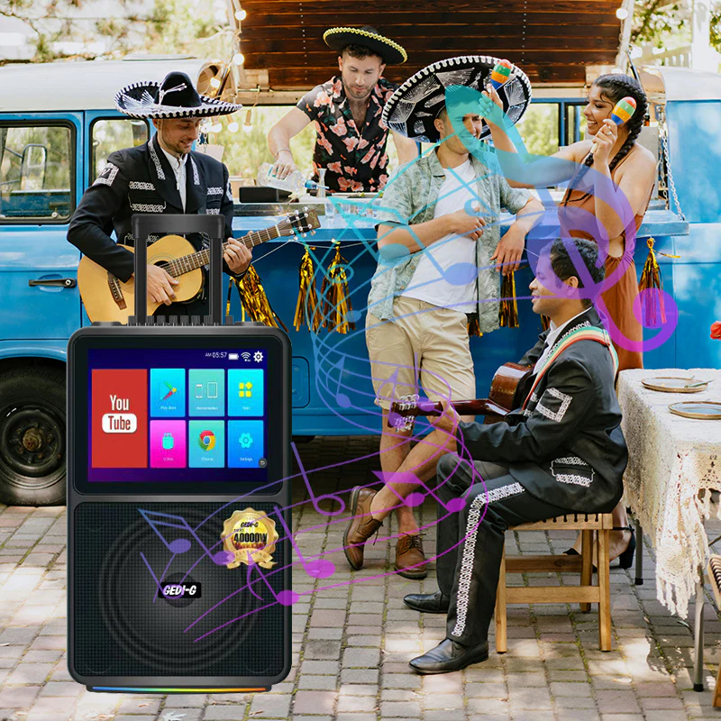 All in 1 Karaoke Machine Touch Screen, Bluetooth party speaker with Wireless microphone - Image 10