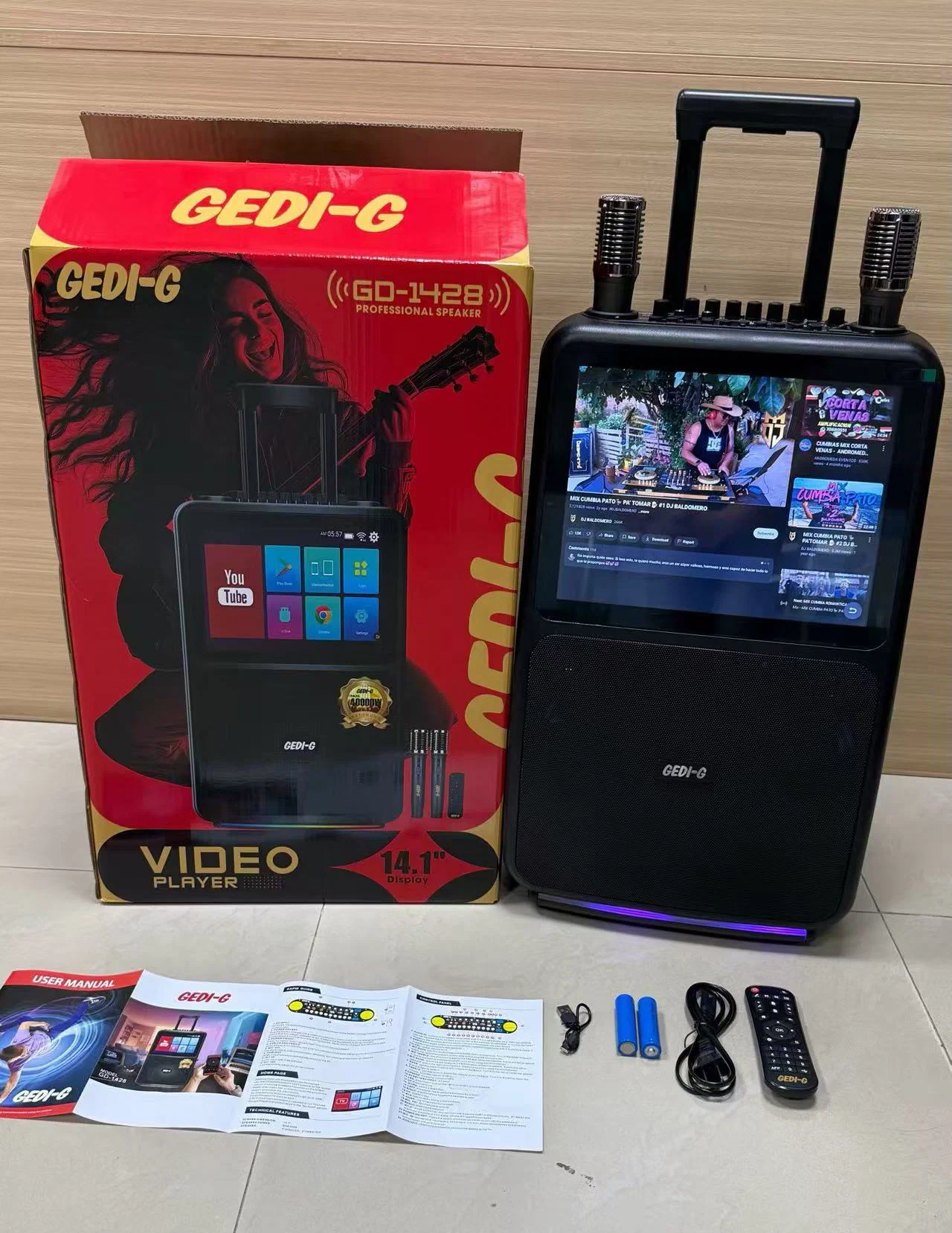 All in 1 Karaoke Machine Touch Screen, Bluetooth party speaker with Wireless microphone - Image 11