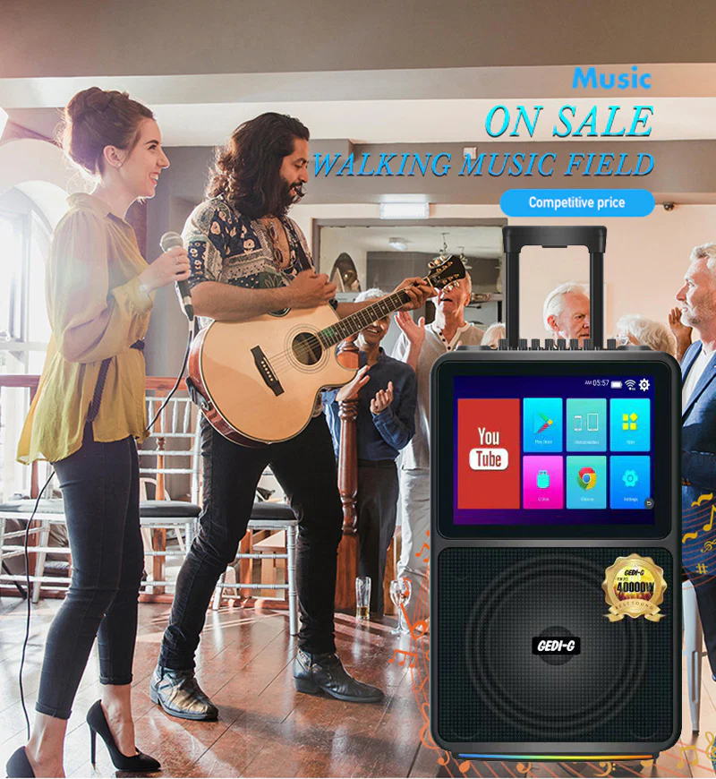 All in 1 Karaoke Machine Touch Screen, Bluetooth party speaker with Wireless microphone - Image 3