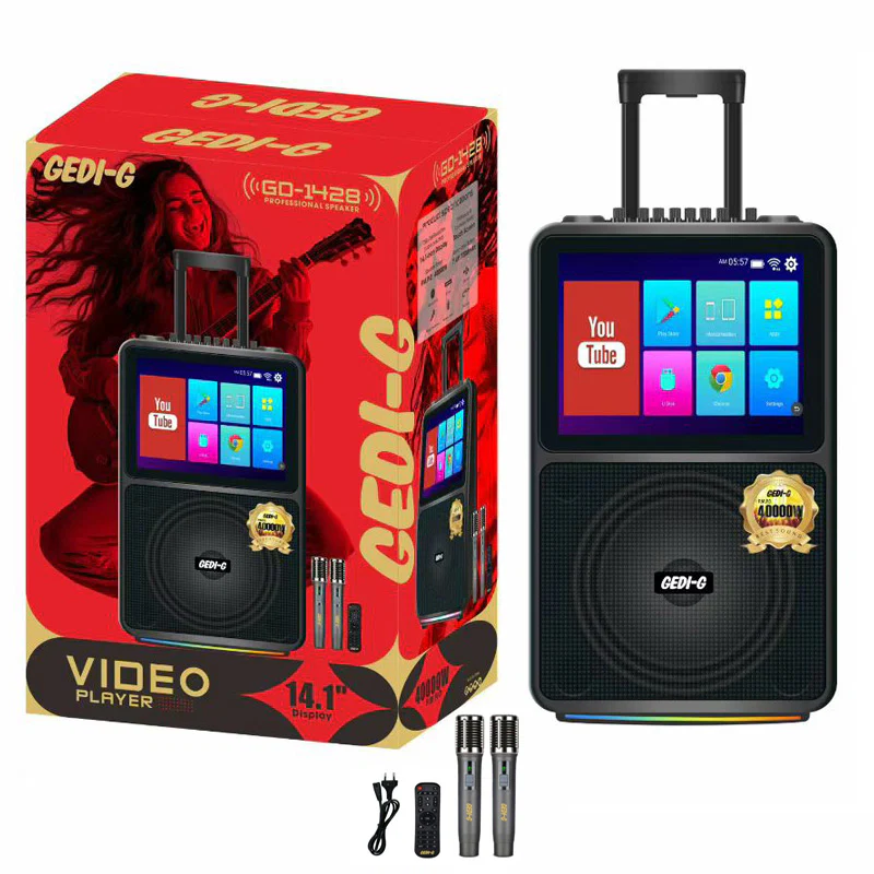All in 1 Karaoke Machine Touch Screen, Bluetooth party speaker with Wireless microphone - Image 4