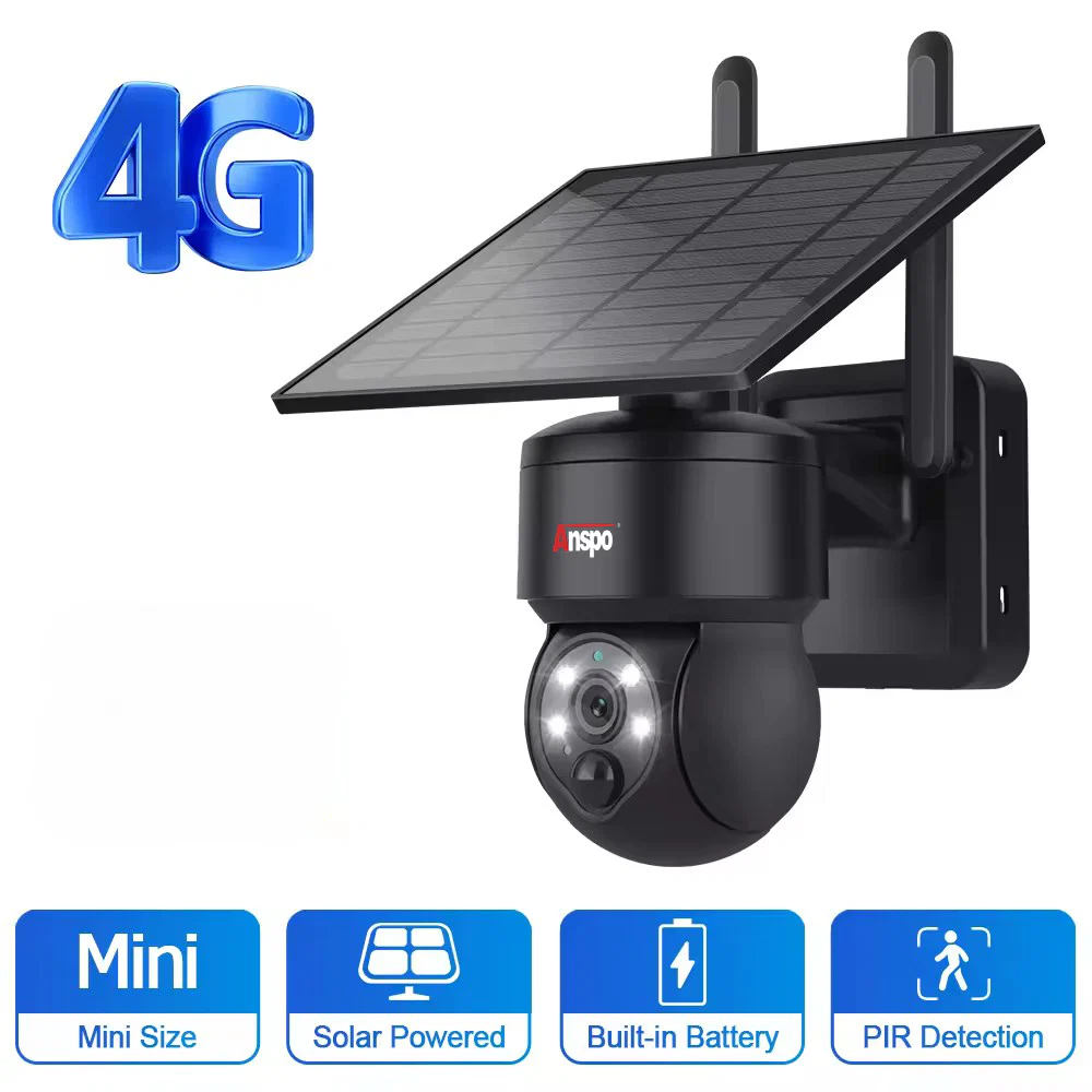 Anspo 4G SIM SOLAR security camera wireless free batteries and 64GB card Black - Image 4