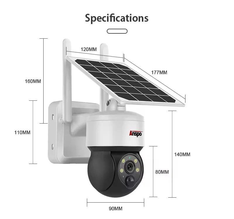 Anspo 4G SIM SOLAR security camera wireless free batteries and 64GB card White - Image 10