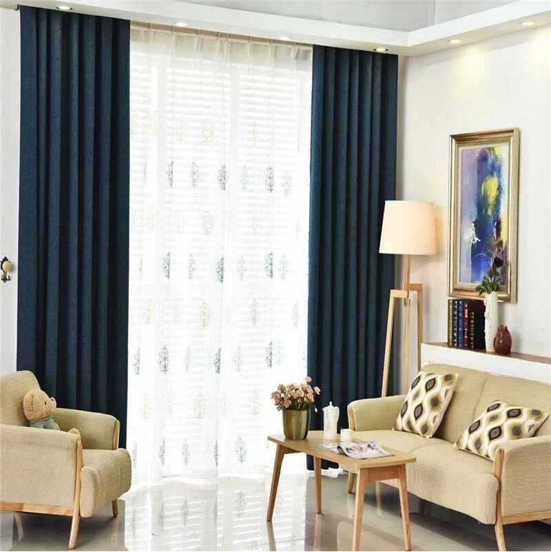 100% Blockout Blue Readymade Curtain drapes – 8 sizes - Image 6