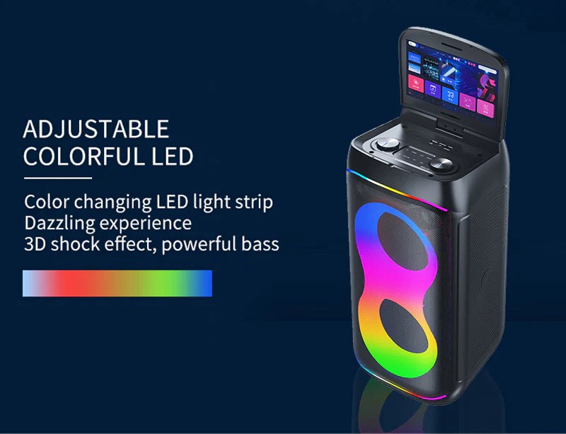 All in 1 Karaoke Machine Touch Screen, Bluetooth party speaker with Wireless microphone - Image 4