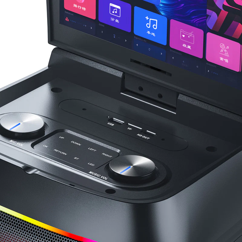 All in 1 Karaoke Machine Touch Screen, Bluetooth party speaker with Wireless microphone - Image 5