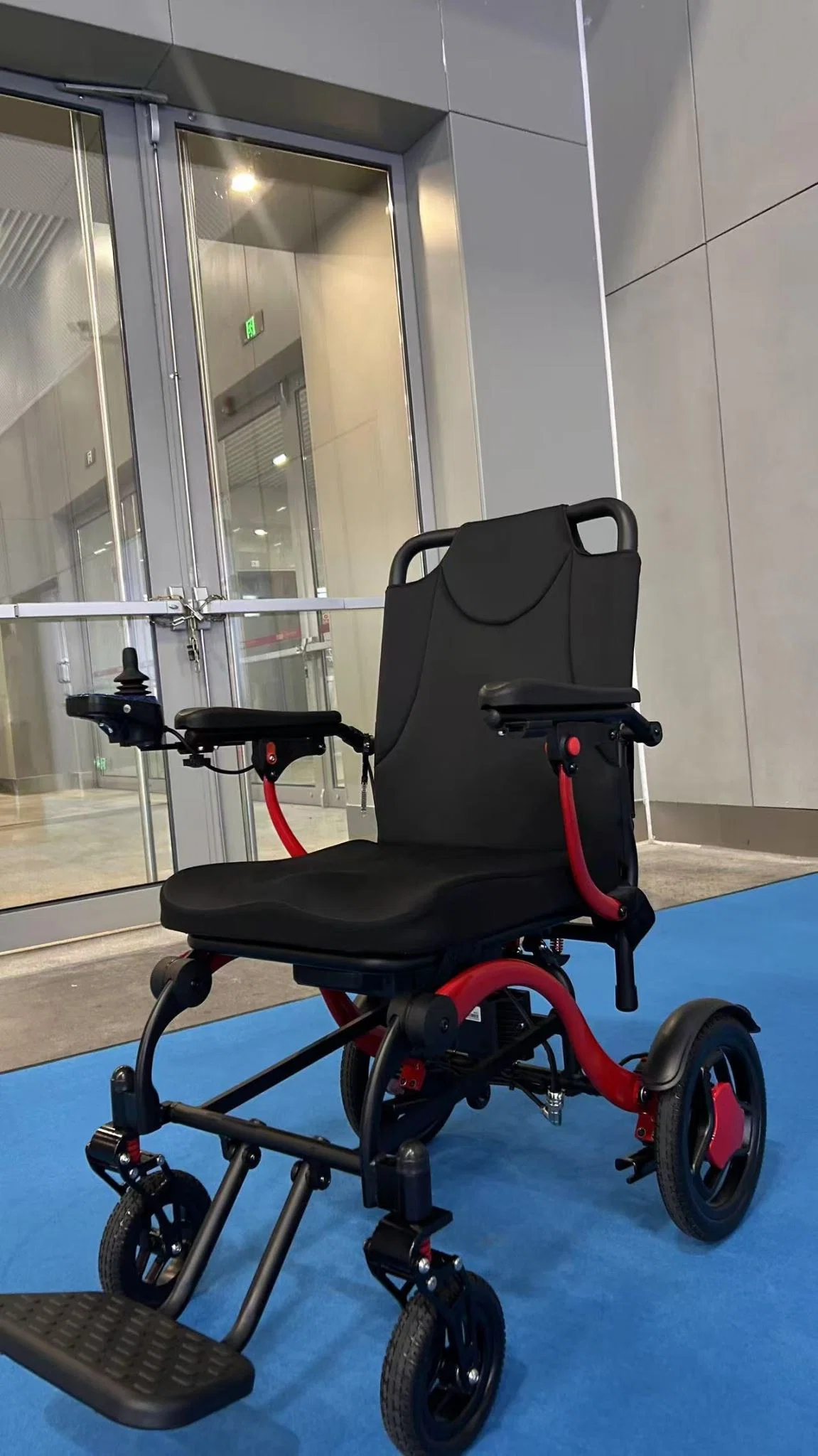 Ultra Light Folding Electric Wheelchair MK9005 Red - Image 3