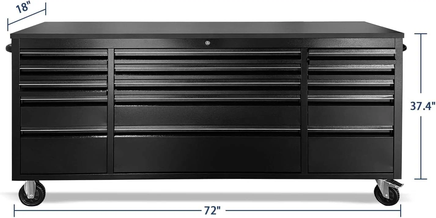 72 Inch 15 Drawers black Tool Chest workbench - Image 5