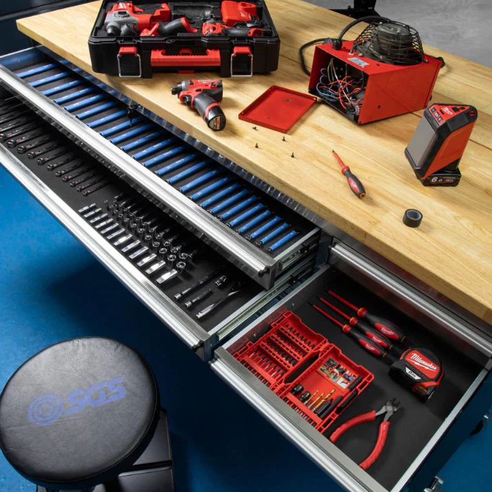 72 Inch 15 Drawers stainless Steel Tool Chest workbench - Image 12