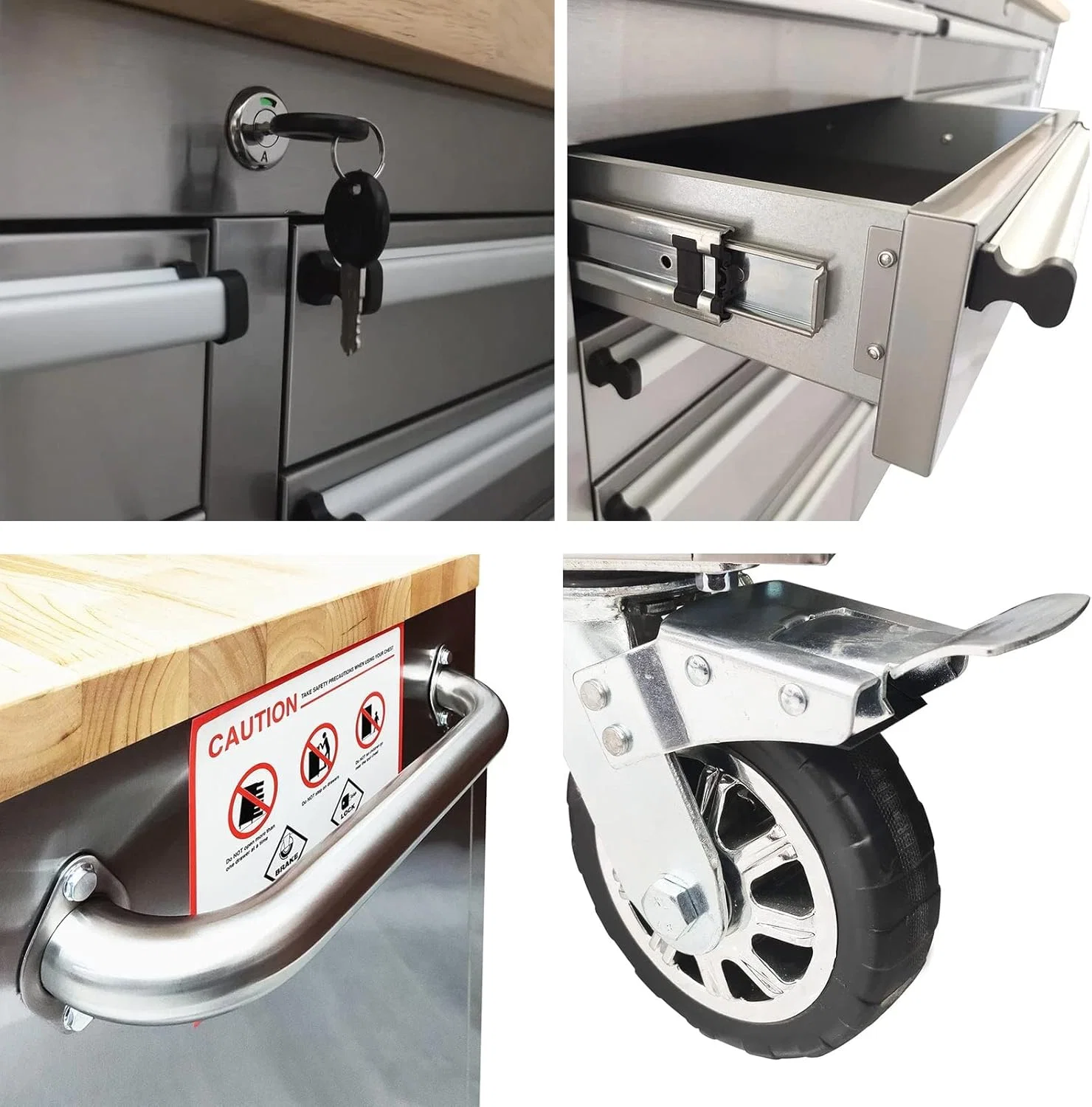 72 Inch 15 Drawers stainless Steel Tool Chest workbench - Image 3