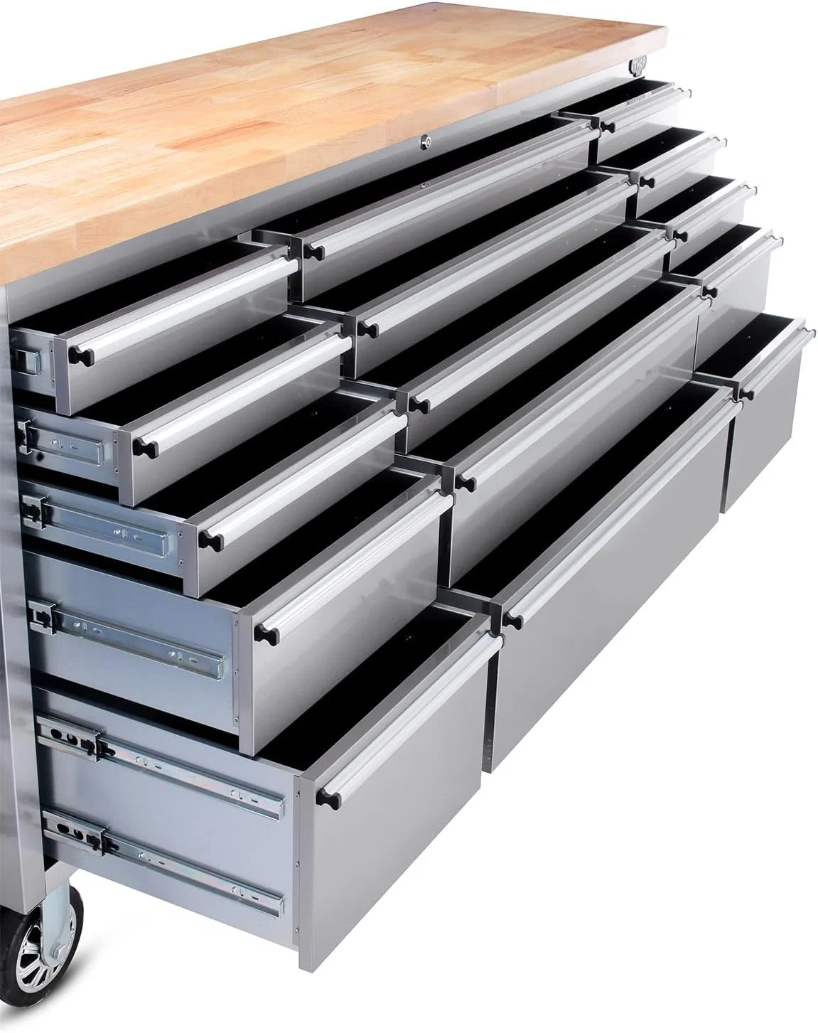 72 Inch 15 Drawers stainless Steel Tool Chest workbench - Image 4