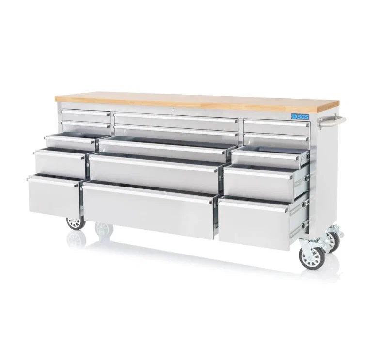 72 Inch 15 Drawers stainless Steel Tool Chest workbench - Image 5