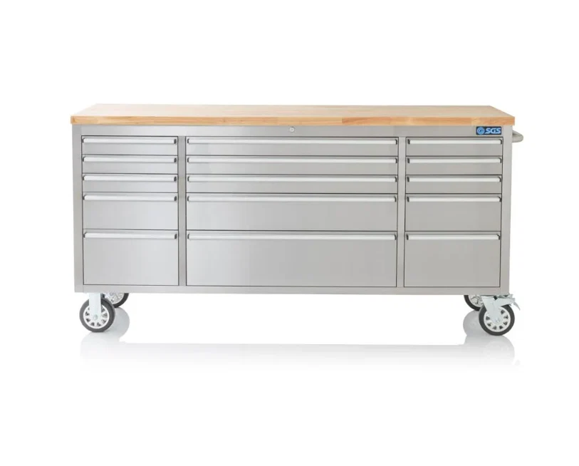 72 Inch 15 Drawers stainless Steel Tool Chest workbench - Image 6