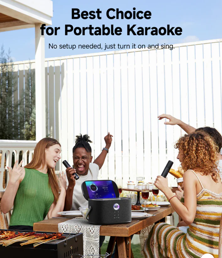 Ikarao S2 Karaoke Machine System With 8″ Touch Screen Wireless Mic - Image 3