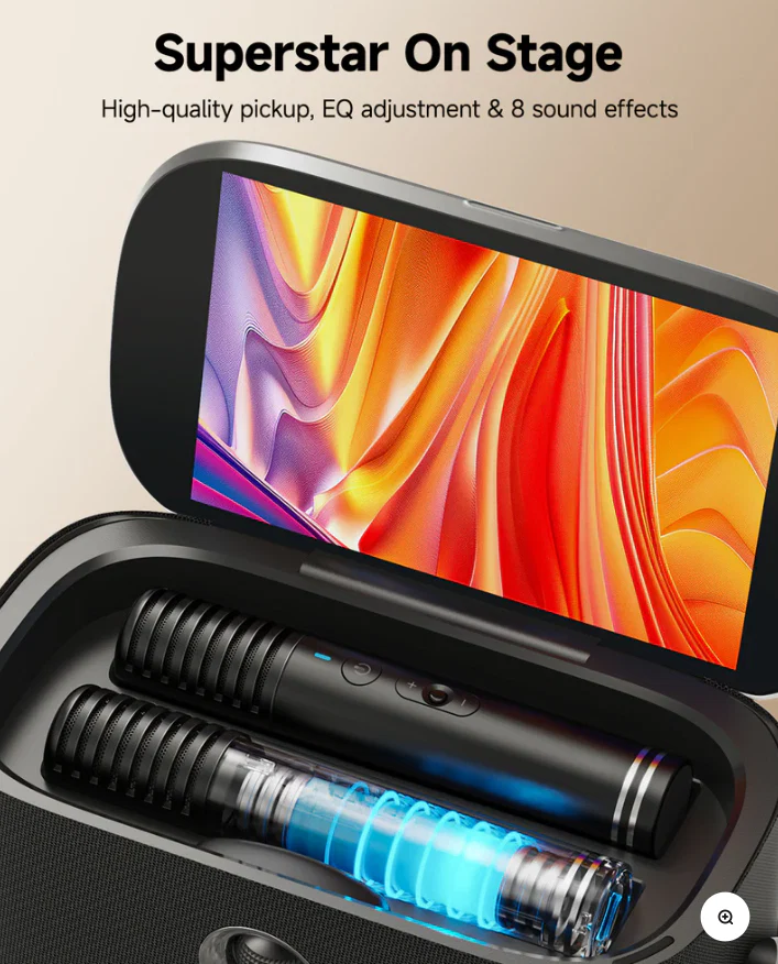 Ikarao S2 Karaoke Machine System With 8″ Touch Screen Wireless Mic - Image 7