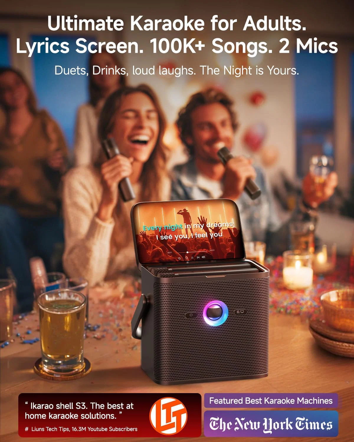 Ikarao S3 Karaoke Machine System With 7″ Touch Screen Wireless Mic - Image 18