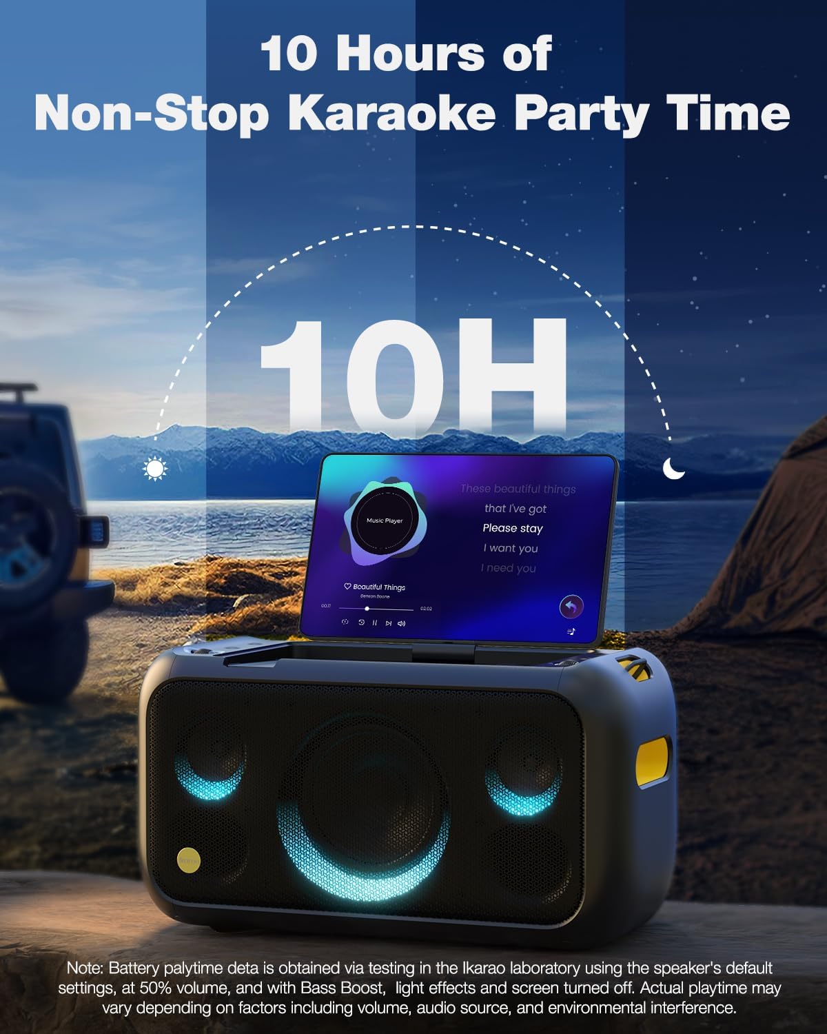 Ikarao Break X1 Karaoke Machine System With 13.3″ Touch Screen Wireless Mic - Image 6