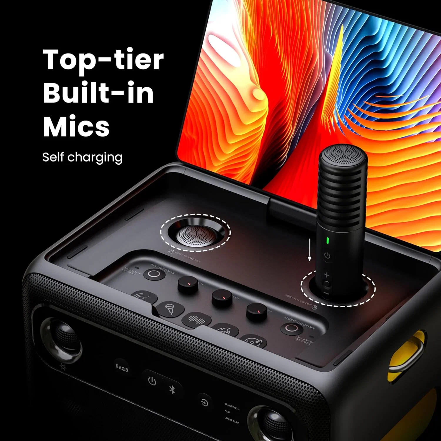 Ikarao Break X2 Karaoke Machine System With 10.1″ Touch Screen Wireless Mic - Image 4