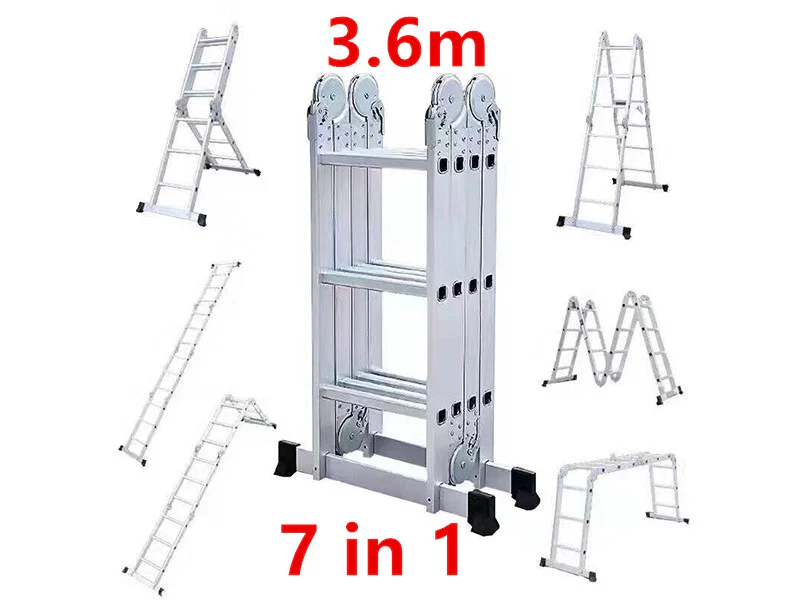 Multi Purpose Ladder 3.6M with two platforms folding ladder - Image 10
