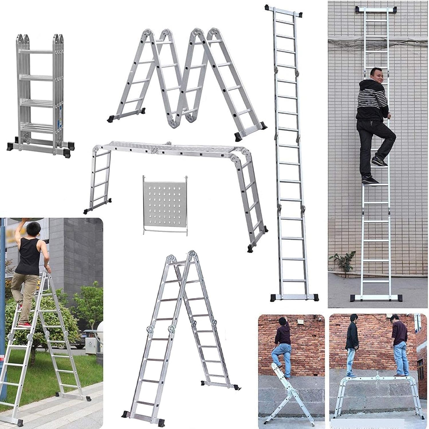 Multi Purpose Ladder 3.6M with two platforms folding ladder - Image 3