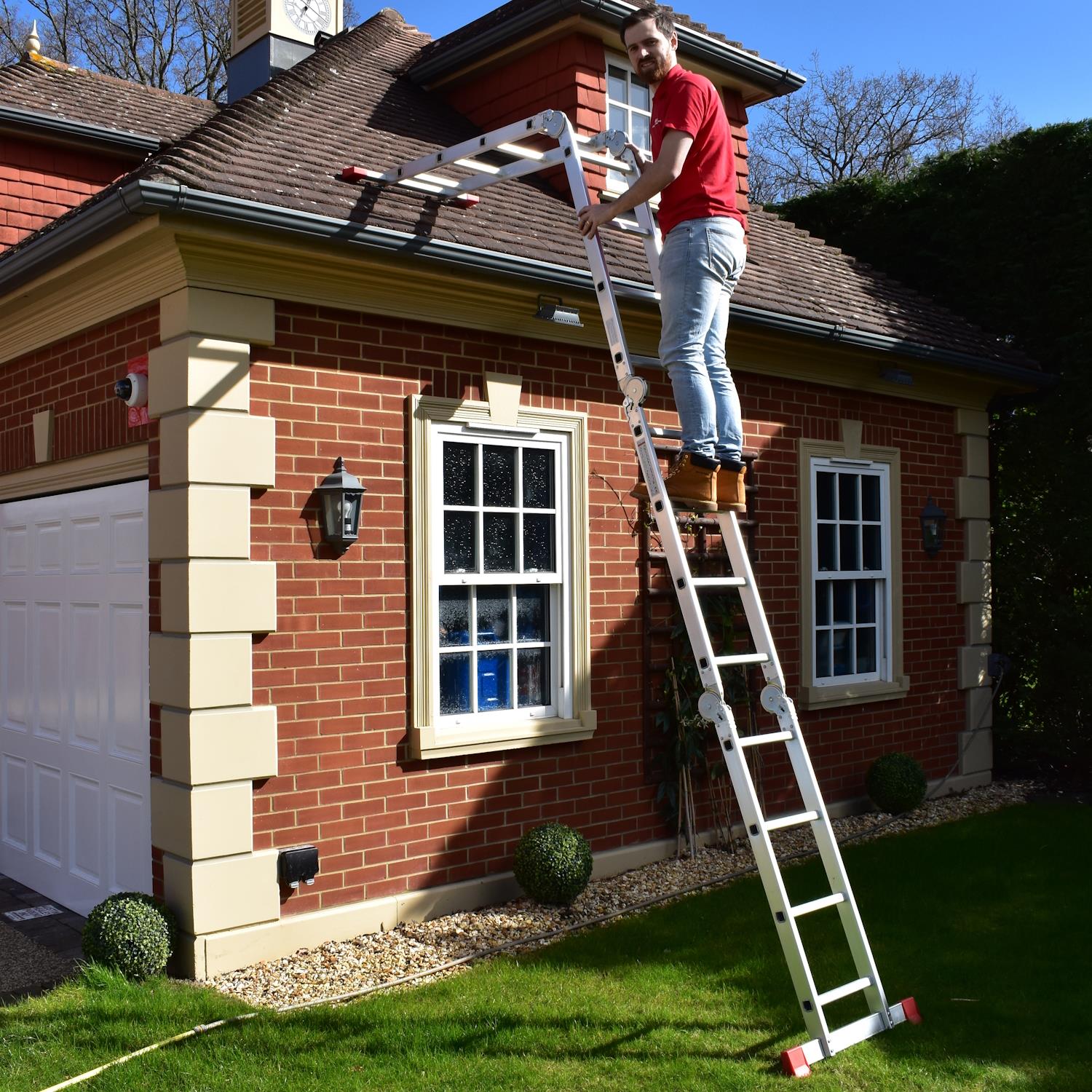 Ladder Multi Purpose 4.7m with two platforms folding ladder - Image 12