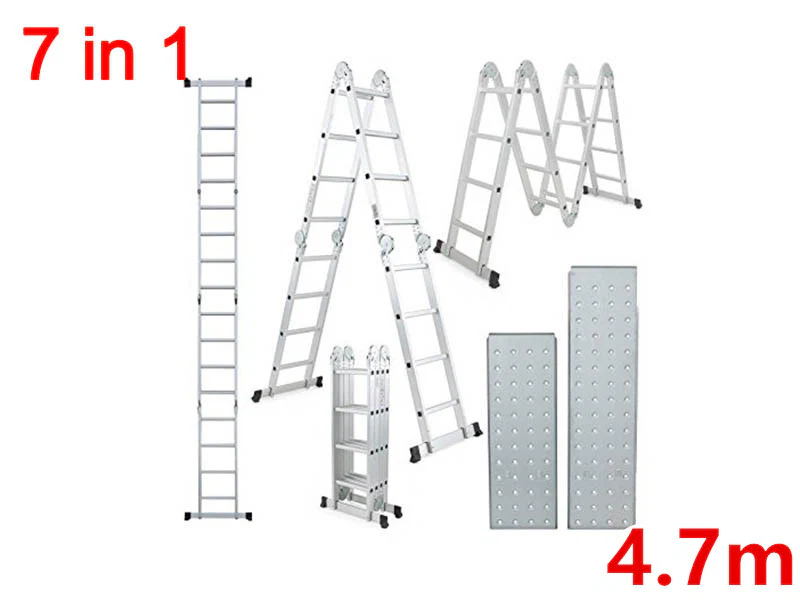 Ladder Multi Purpose 4.7m with two platforms folding ladder - Image 3