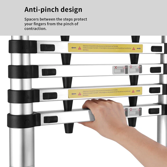Ladder Telescopic Aluminium Extension Ladder 2.9m - Image 4