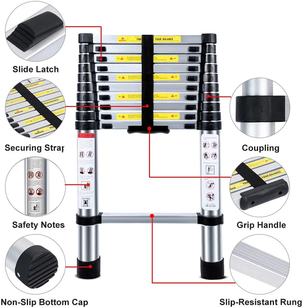 Ladder Telescopic Aluminium Extension Ladder 3.2m - Image 7