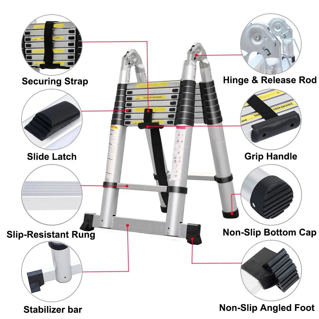 Ladder Telescopic Aluminum Extension 5m - Image 10