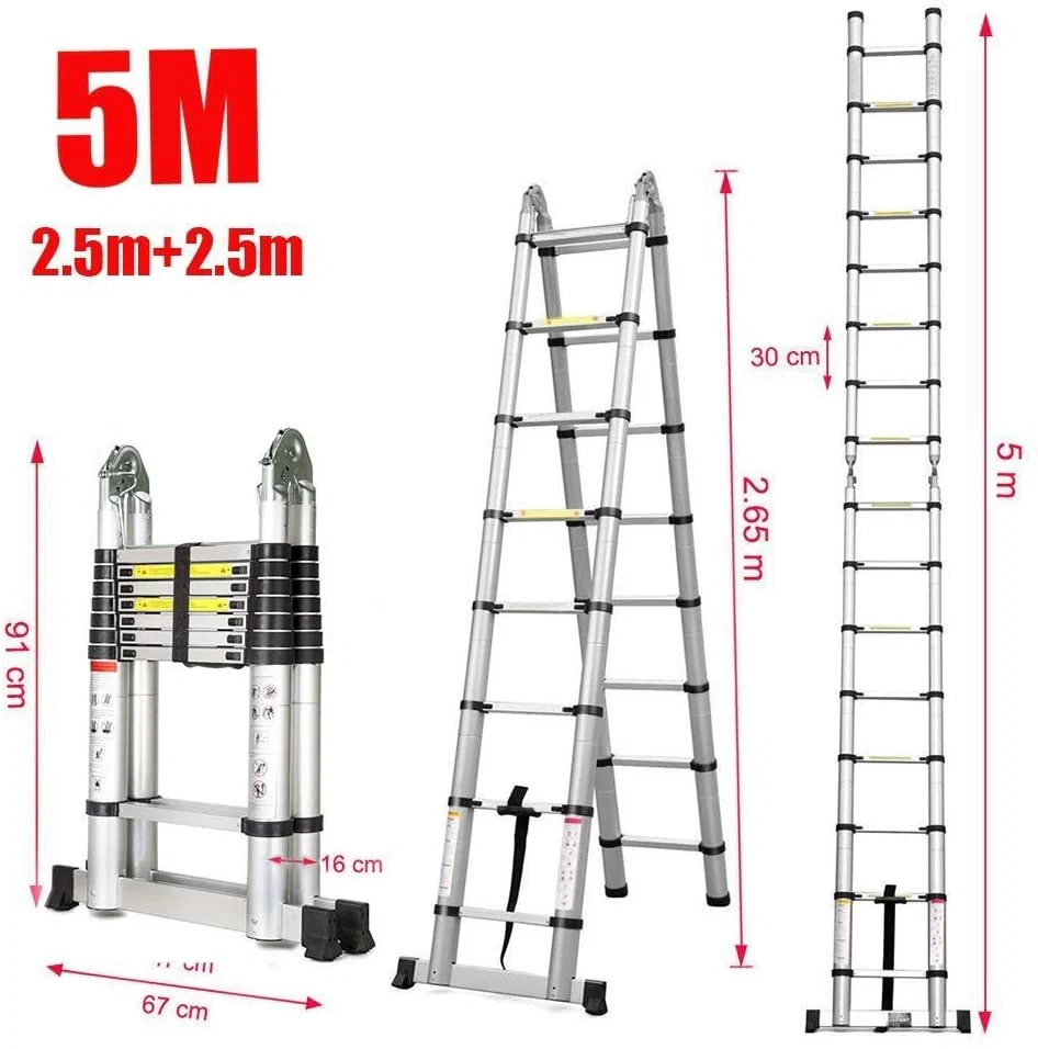 Ladder Telescopic Aluminum Extension 5m - Image 12