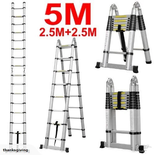 Ladder Telescopic Aluminum Extension 5m - Image 4
