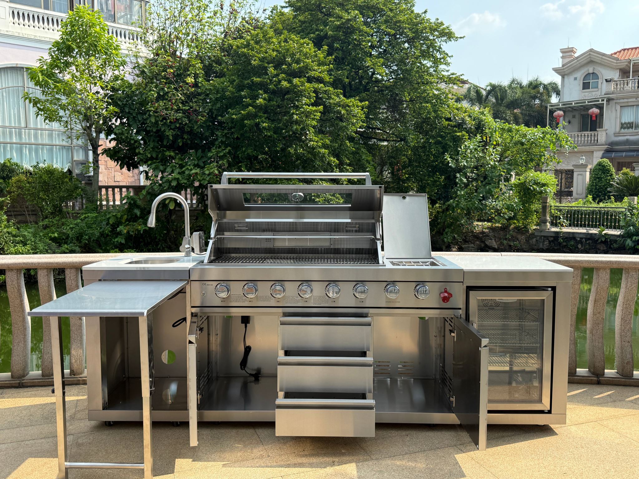 Outdoor BBQ Kitchen Garden BBQ Grill Set Stainless Steel - Image 3