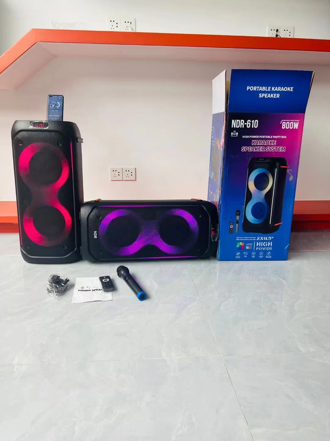 Bluetooth party speaker with microphone 2 x 6.5″ bass Partybox 610 - Image 8
