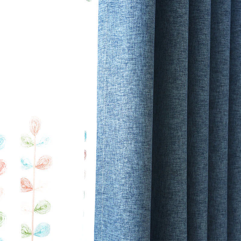 One pair of Readymade Curtains blockout drapes Blue- 8 sizes - Image 4