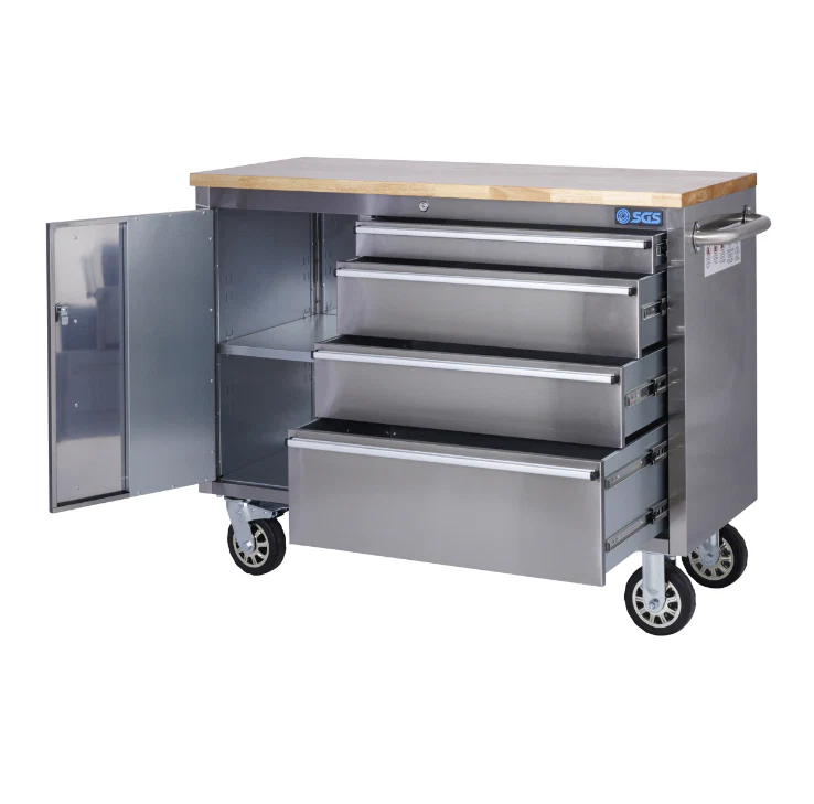 48 inch Stainless Steel 4 Drawer Work Bench tool chest Tool Box Chest Cabinet - Image 11