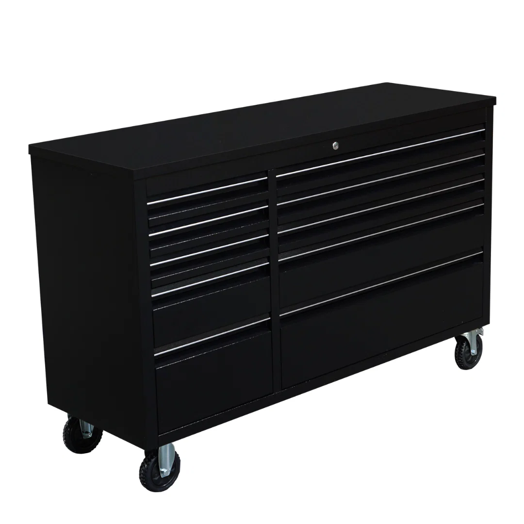 55 inch Black 10 Drawer Work Bench tool chest Tool Box Chest Cabinet - Image 8