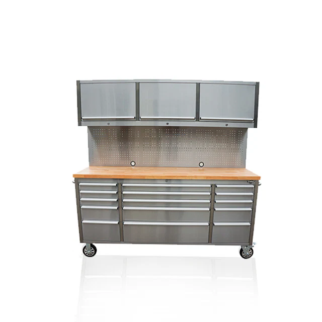 72 Inch 18 Drawers Stainless Steel Tool Chest workbench - Image 5